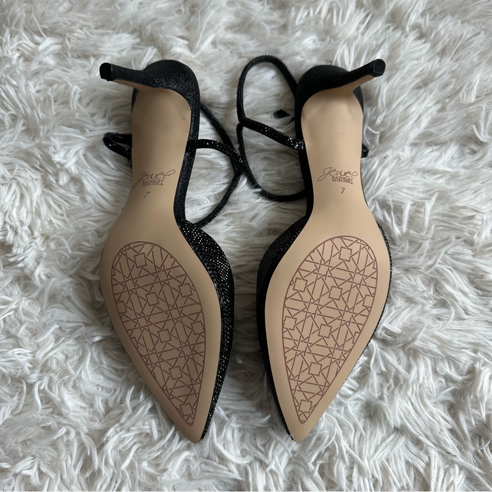 Jewel Badgley Mischka Georgina Pumps Black New Size 7 - Picture 8 of 9